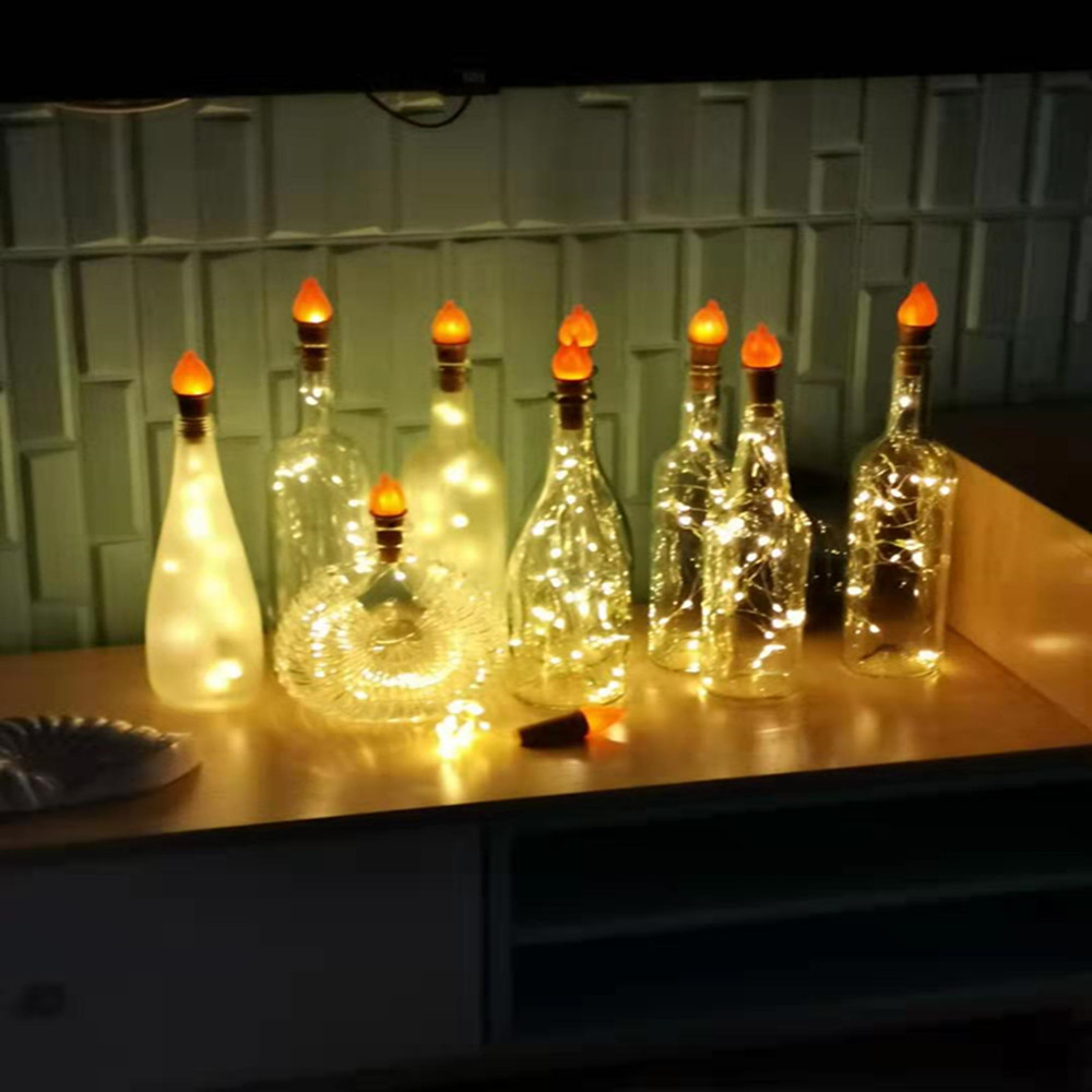 火焰酒瓶塞灯串 